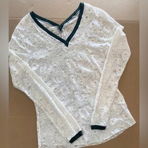 Intimately by Free People V Neck Lace Ivory Top Layering Large Women’s Green